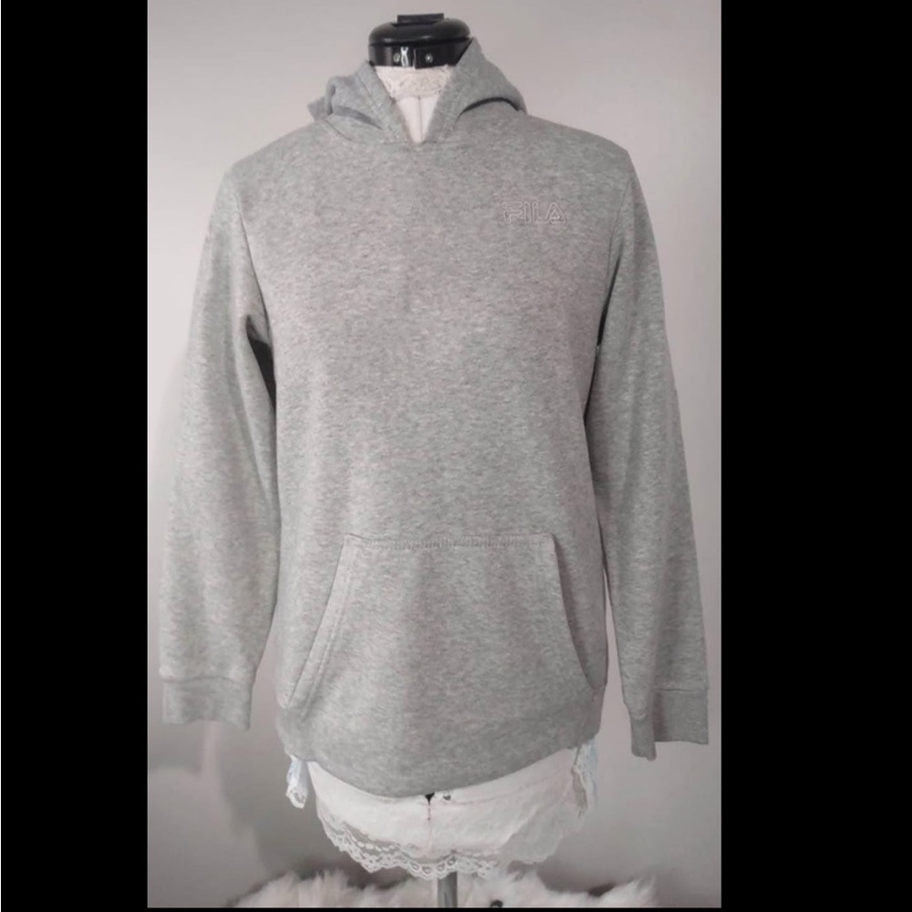 Hoodie XL 14/16 Fila Long Sleeve Gray Pockets C5360
